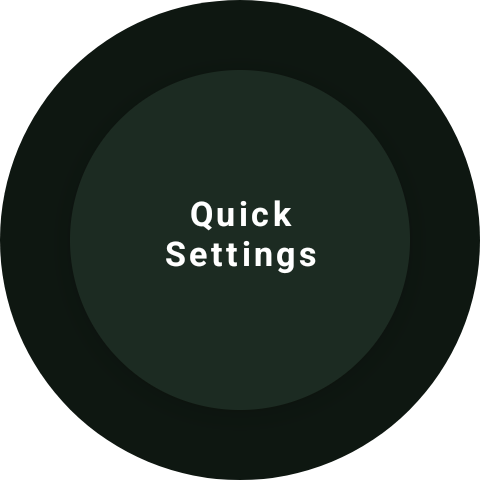 WristNav quick settings launcher screen